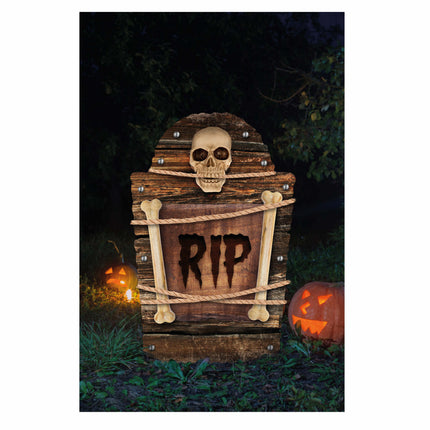 Decorazione di Halloween marrone Pietra tombale Rip 56cm