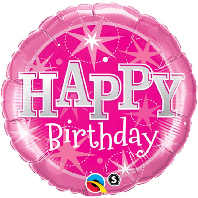 Palloncino ad elio Happy Birthday Rosa 46cm vuoto