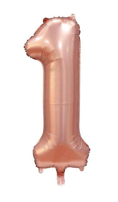 Palloncino a forma di figura in oro rosa 1 anno lucido 86 cm