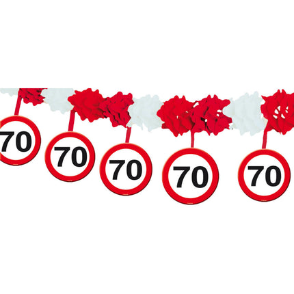 Ghirlanda con pendente 70 Years Traffic Sign 4m