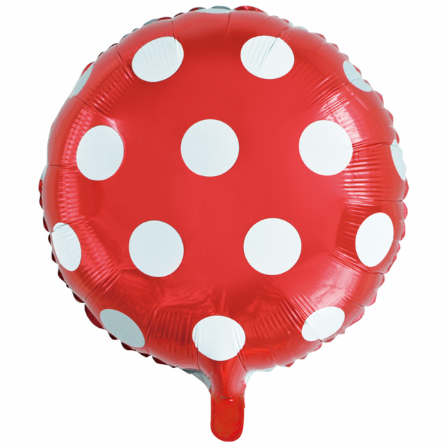 Palloncino ad elio a pois rossi 45 cm vuoto