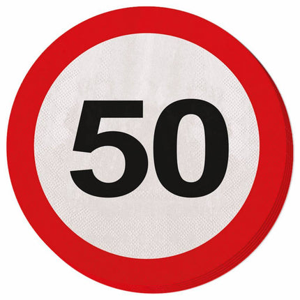 Tovaglioli 50 Years Traffic Sign 33cm 20pz