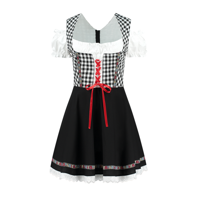 Abito Dirndl Oktoberfest Nero Bianco Donna