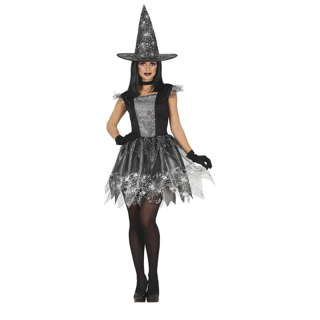 Costume da Strega Halloween Donna Argento