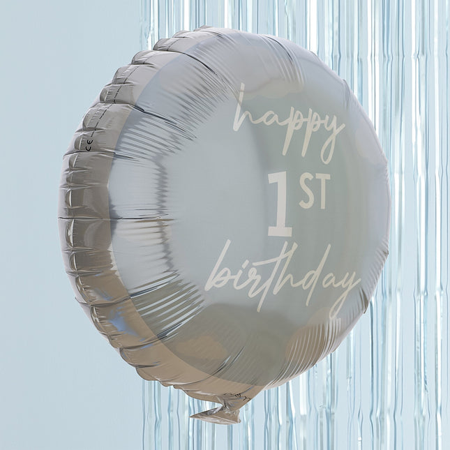 Palloncino a elio Happy 1St Birthday Blu Vuoto 43cm