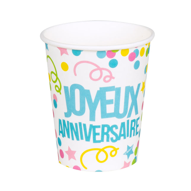 Coppe Joyeux Anniversaire 250ml 6 pezzi