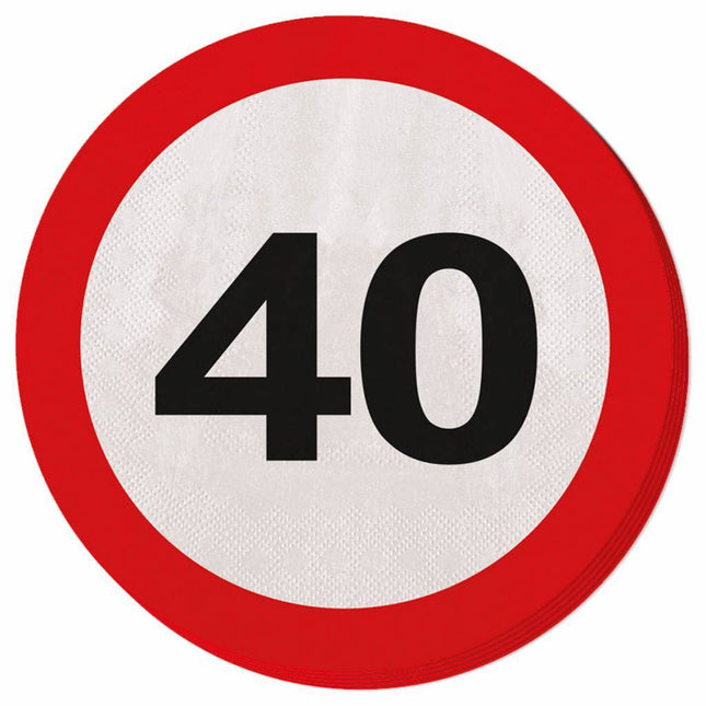 Tovaglioli 40 Years Traffic Sign 33cm 20pz