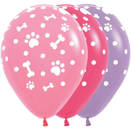 Palloncini Paw Prints Girl Mix 30cm 25pz