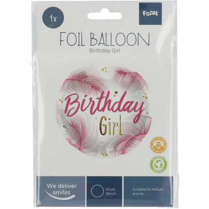 Palloncino ad elio compleanno ragazza Piume vuoto 45cm