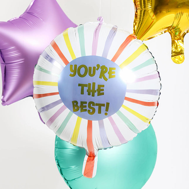 Palloncino ad elio You're The Best Stripes vuoto 45 cm