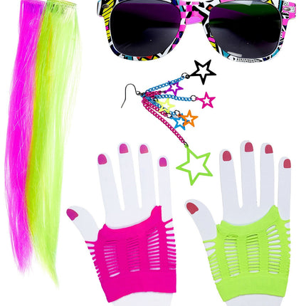 Set di accessori Neon 80S 4 pezzi