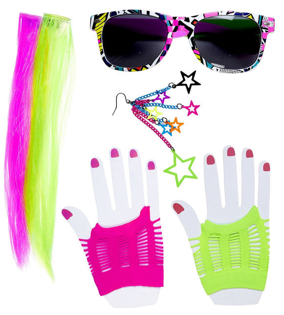 Set di accessori Neon 80S 4 pezzi