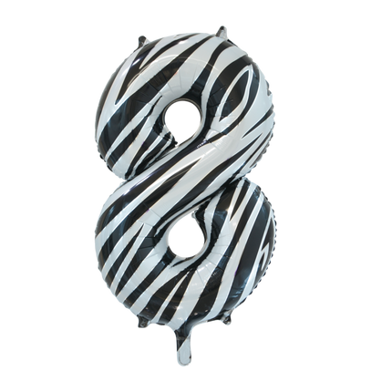 Palloncino in foil Figura 8 Zebra XL 86cm vuoto