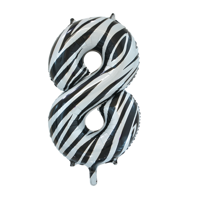 Pallone in foil Figura 8 Zebra XL 86cm vuoto