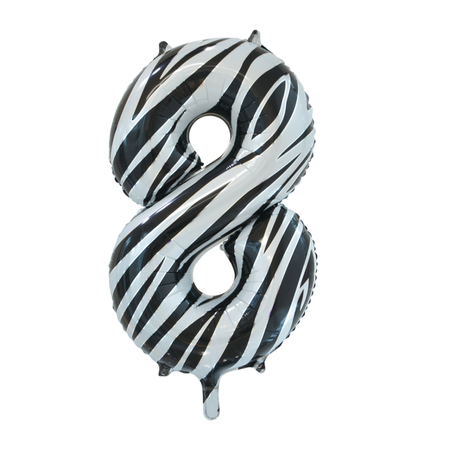 Palloncino in foil Figura 8 Zebra XL 86cm vuoto