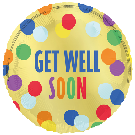 Palloncino ad elio colorato Get Well Soon 45 cm