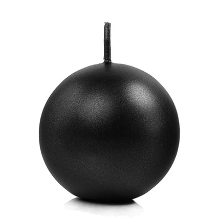 Candele Globe Nero Metallizzato 6cm 10pz