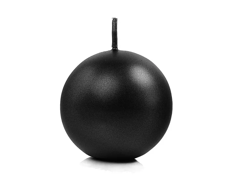 Candele Globe Nero Metallizzato 6cm 10pz