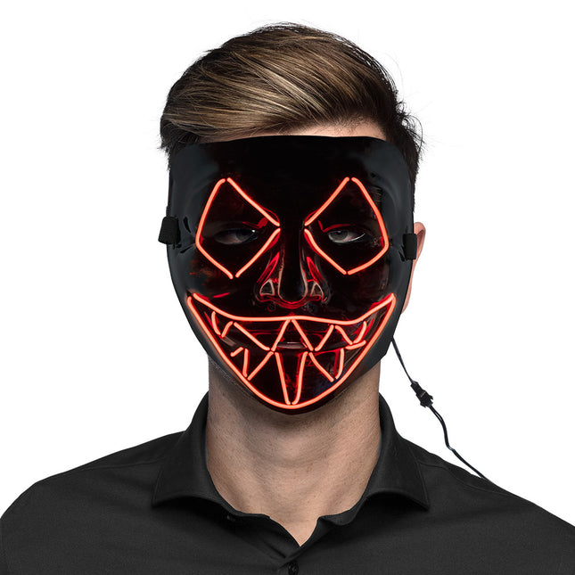 Maschera Led Halloween Killer Smile Rosso