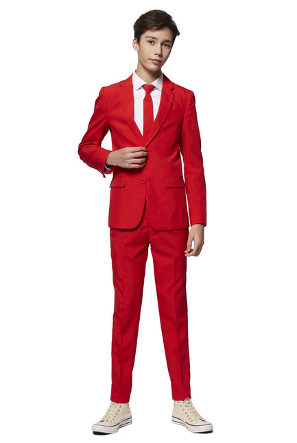 Ragazzo con tuta rossa adolescente OppoSuits