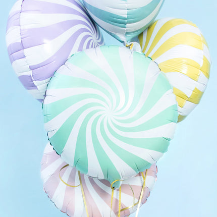 Palloncino ad elio verde menta a spirale 45 cm vuoto