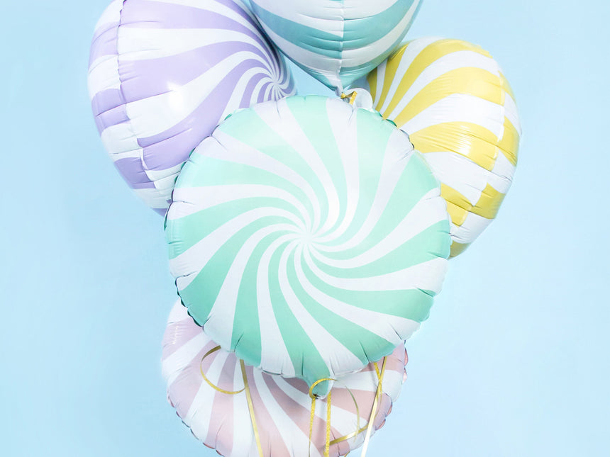 Palloncino ad elio verde menta a spirale 45 cm vuoto