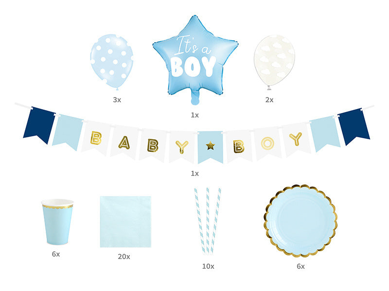 Kit di decorazione It's A Boy 49 pezzi