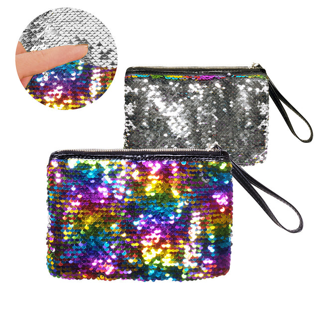 Borsetta Glitter Reversibile Argento 20cm