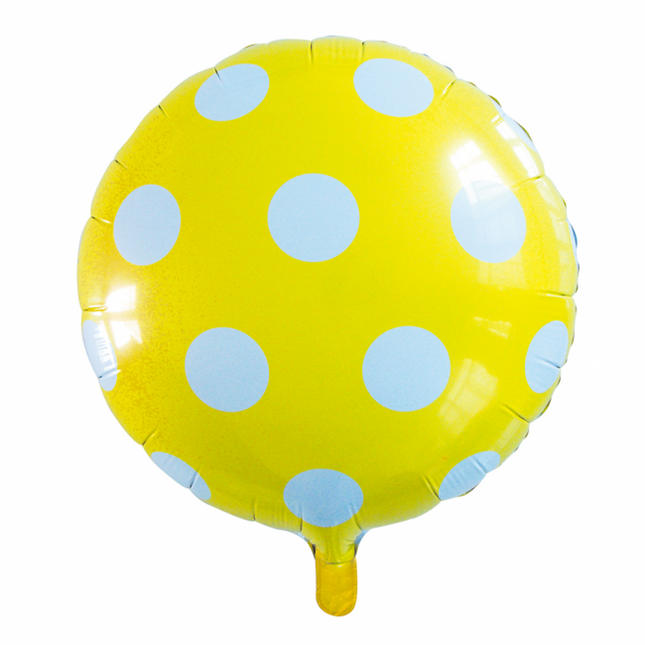 Palloncino ad elio a pois giallo 45 cm vuoto