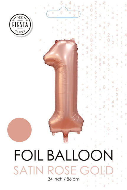 Palloncino a forma di figura in oro rosa 1 anno lucido 86 cm