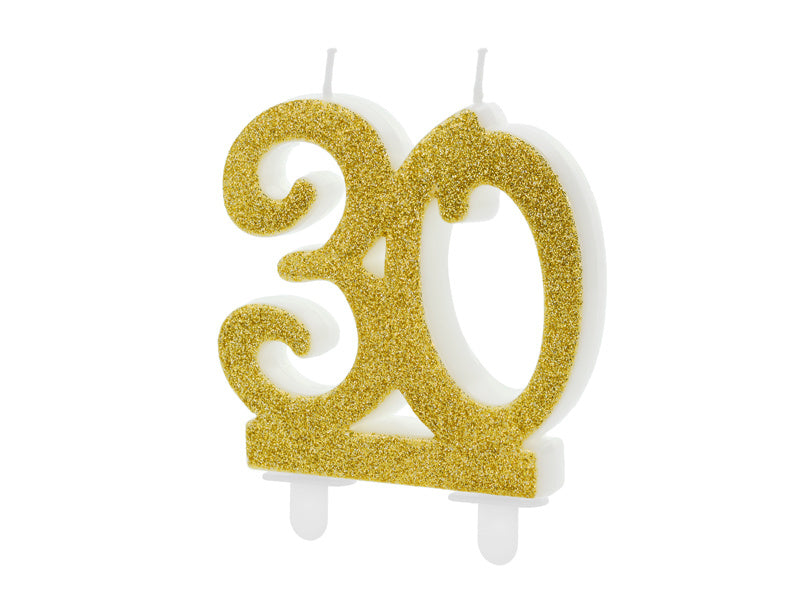 Candela 30 anni oro 7,5 cm