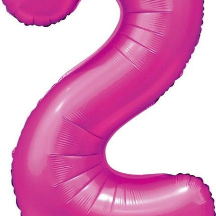 Palloncino Numero fucsia 2 anni lucido 86 cm