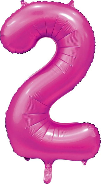 Palloncino Numero fucsia 2 anni lucido 86 cm