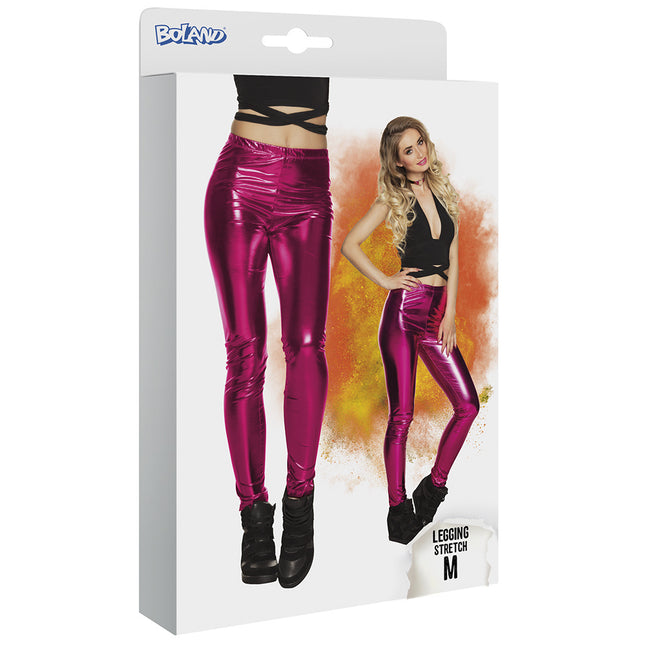 Legging rosa metallizzato