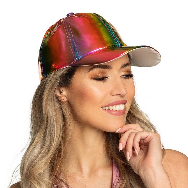 Cappello Olografico Arcobaleno Regolabile 26cm