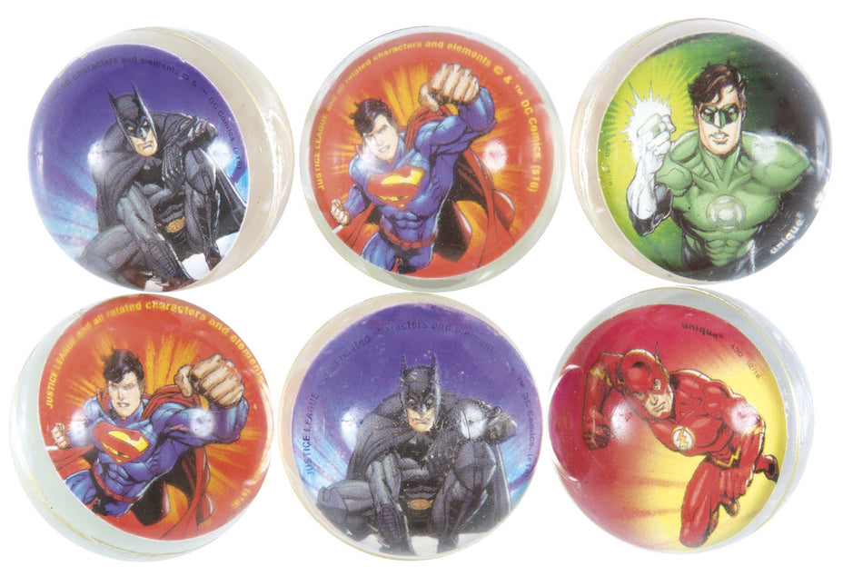 Palline rimbalzanti Justice League 3 cm 6 pezzi