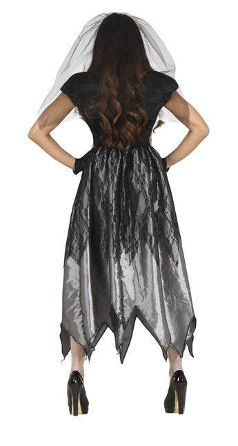 Costume Halloween Sposa Fantasma Donna Nero