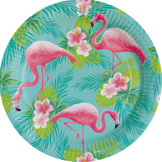 Piatti Hawaii Flamingo Paradise 23 cm 8 pezzi