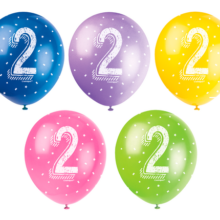 Palloncini 2 anni Coriandoli 30cm 5pz