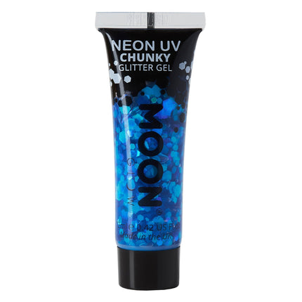 Moon Glow Neon UV Chunky Glitter Gel Blu 12 ml