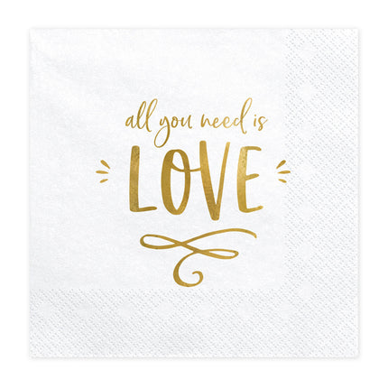 Tovaglioli All You Need Is Love 33 cm 20 pezzi