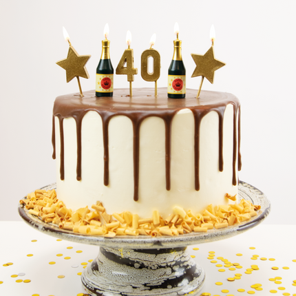 Candele 40 anni Champagne 17,5 cm