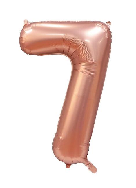 Palloncino con figura in oro rosa 7 anni lucido 86 cm