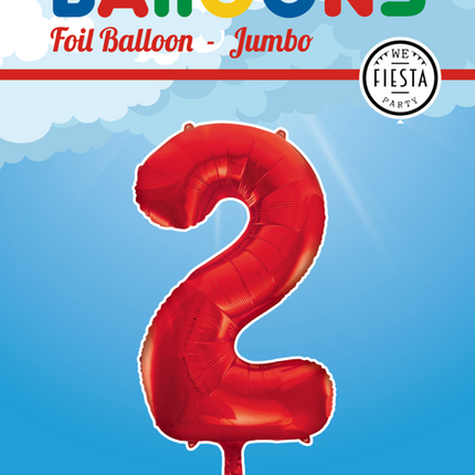 Palloncino Foil Figura 2 Rosso XL 86cm vuoto