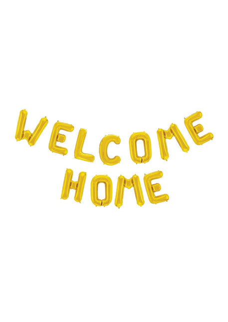 Set di palloncini a forma di lettera Welcome Home Oro