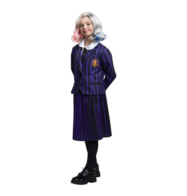 Costume Wednesday Uniforme scolastica nero/viola bambino