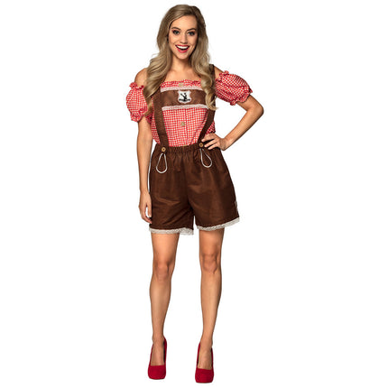 Lederhosen da donna con camicetta