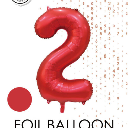 Palloncino numero rosso 2 anni lucido 86 cm