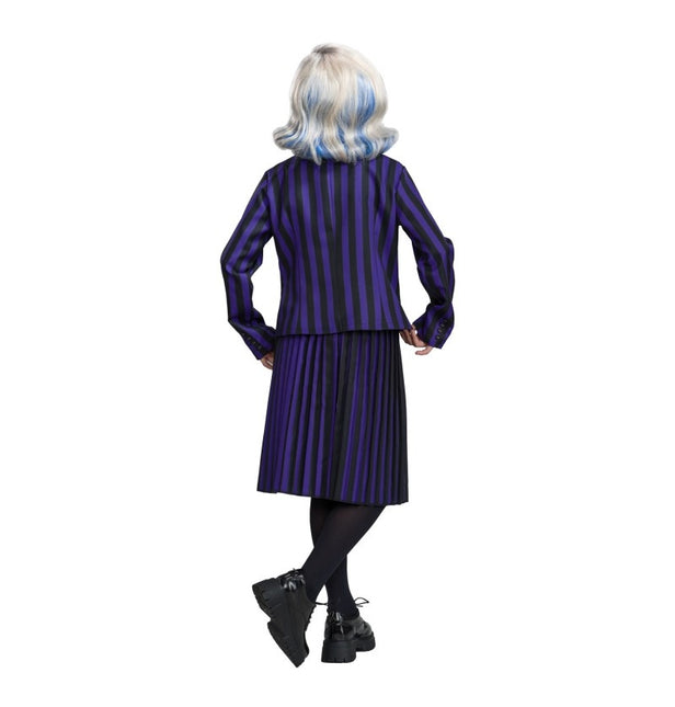 Costume Wednesday Uniforme scolastica nero/viola bambino