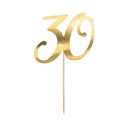 Cake topper 30 anni oro 20,5 cm